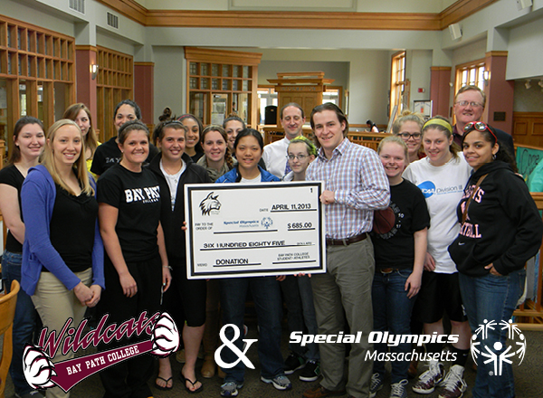 Special Olympics donation by the Bay Path College SAAC